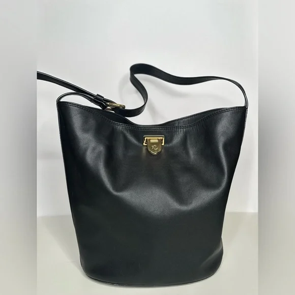 Ralph Lauren Leather Medium Harlow Bucket Bag - Picture 1 of 8